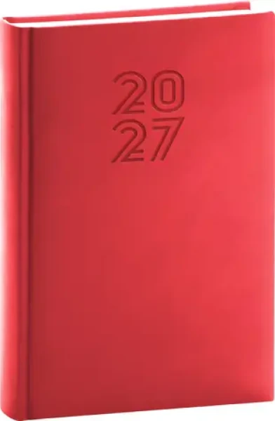 NOTIQUE Aprint 2027 červená / Denný diár / A5 / Česko-slovenské kalendářium
