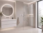 CERANO - Sprchová zástena Walk-in Onyx L-pravá vzpera - 8 mm + polička/držiak na uteráky - chróm, ryhované sklo - 90x200 CER-8050BD1127
