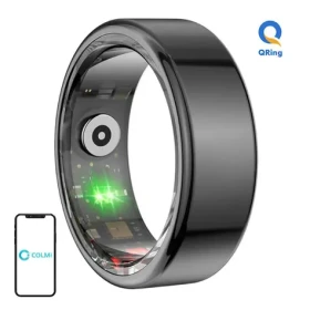 Colmi R02 veľ. 10 čierna / Chytrý prsteň / Bluetooth 5.0 / IP68 / výdrž 6 dní (R02 Black 10)