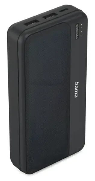 HAMA Pocket 20 čierna / Powerbanka / 20000 mAh / 2x USB-A / 5V / 2.1A