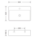 Bruckner - NEASA keramické umývadlo 52x42cm, biela 201.116.4