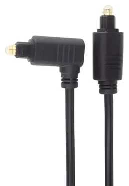 OEM Toslink kábel 90° / Optický audio kábel / Toslink (M) - Toslink (M) / 1 m / priemer 4 mm (kjtos3-1)