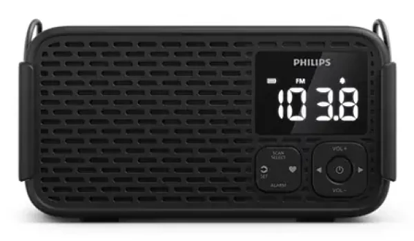 Philips TAR3500/00 čierna / Rádiobudík / LED displej / Akumulátor 5200 mAh / Výstup na slúchadlá (TAR3500/00)