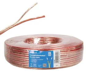 LogiLink reproduktorový kábel priehľadný / Kábel / 2x 2,5 mm2 / 25 m / bez konektorov (CA1084)