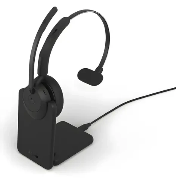 JABRA Evolve3 45 Mono MS Link 390a stojan čierna / Slúchadlá / mikrofón / USB-A + Bluetooth / 36 h výdrž batérie (34599-899-989)