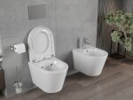 MEXEN/S - Rico Závesná WC misa Rimless vrátane sedátka s slow, Duroplast, biela 30720200