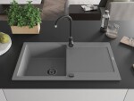 MEXEN/S MEXEN/S - Leo granitový drez 1 s odkvapkávačom 900x500 mm, sivá,+ sifón grafit 6501901010-71-B