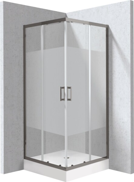 DEANTE - Funkia Evo štvorcový kút s vaničkou, 80x80 cm – vzor pruh KYCZDE88P