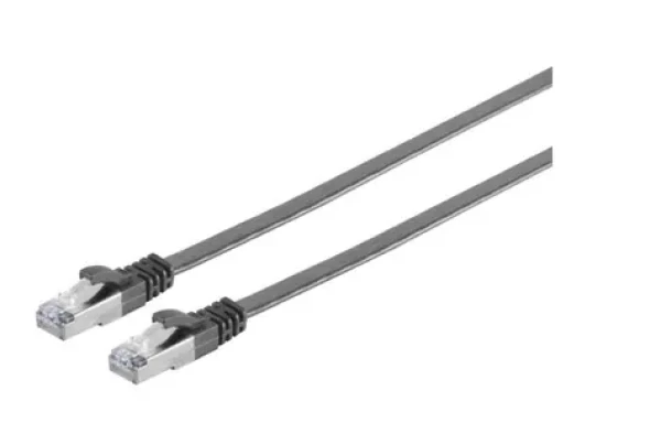 MicroConnect CAT6a U/UTP FLAT 1m čierna / PVC (V-UTP6A01S-FLAT)
