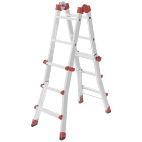 Hailo M80 7512007 hliník viacúčelový rebrík Max.prac. výška: 3.71 m strieborná, červená 9.1 kg; 7512007