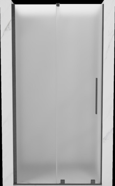 MEXEN/S - Velár posuvné sprchové dvere 100, dekor, grafit kartáčovaná 871-100-000-31-66