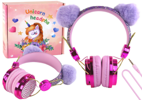 Mamido Káblové slúchadlá v odtieňoch ružovej s nastaviteľnými uši a mikrofónom