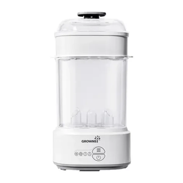 Grownsy 916 šedá / Sterilizátor fliaš / parná sterilizácia / sušička 360° / skladovanie 24 h / 500 W (916)
