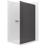 CERANO - Sprchová zástena Walk-in Onyx Round Ľ/P - 8 mm - okrúhla vzpera - chróm, grafitové sklo - 130x200 CER-8050BD211