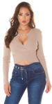 Sexy wrap look Crop sweater white M/L