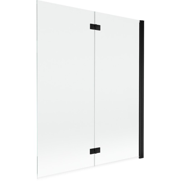 MEXEN - MIST vaňová zástena 140x150 cm 6mm 2-s, čierna, číra, pravá 8A9-140-002-70-00-P