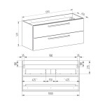 Mereo Bino, kúpeľňová skrinka s keramickým umývadlom 121 cm, biela CN663