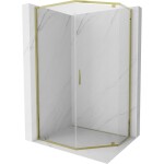 MEXEN - Exo sprchovací kút päťboký krídlový 100 x 90, transparent, zlato 812-100-090-50-00