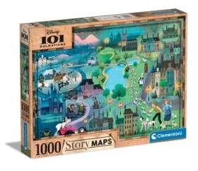 Clementoni - Puzzle - Disney mapa 101 dalmatíncov