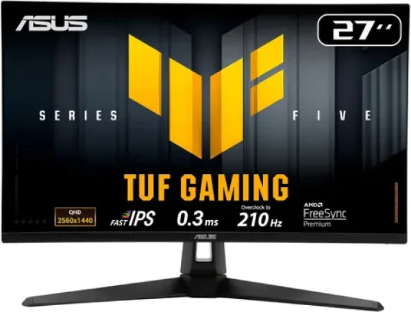 27" Asus VG27AQ5A čierna / QHD / 2560x1440 / IPS / 16:9 / 0.3ms / 1300:1 / 300cd-m2 / HDMI + DP / VESA (90LM0BN0-B01371)