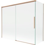 MEXEN/S - Rox vaňová zástena 2-krídlová posuvná 180 + 90 x 150, transparent, měď kartáčovaná 8C9-180-090-65-00