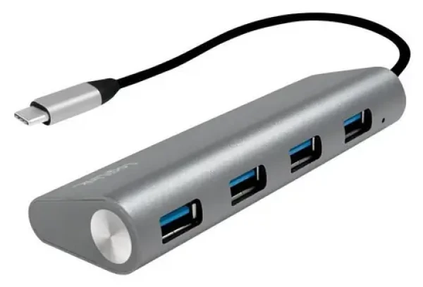 LogiLink USB-C hub 4X USB-A sivá / USB hub / USB 3.2 Gen 1 / 4 porty (UA0309)