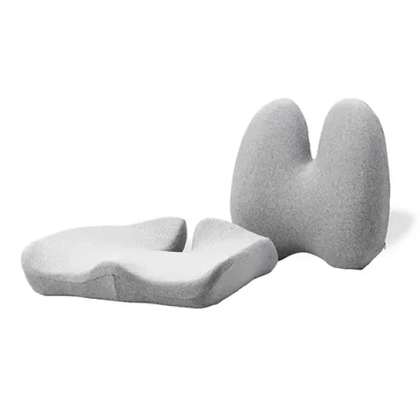 Powerton Set bedrovej opierky a podsedáku šedá / ergonomický / pamäťová pena (WPEUS3)