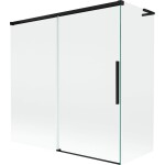 MEXEN/S - Rox L vaňová zástena 2-krídlová posuvná 160 + 70 x 150, transparent, čierna 8C9L-160-070-70-00