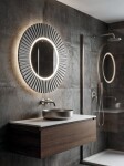 SAPHO - PRIDE STRIP guľaté zrkadlo s LED osvetlením v ráme, priemer 75cm, strieborná PD752