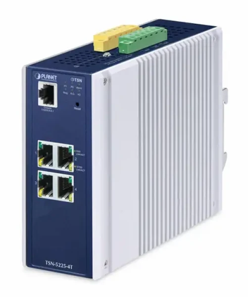 Planet Industrial L2+ TSN switch / Switch průmyslový / Managed / 4x Gigabit RJ-45 / DIN / IP30 (TSN-5225-4T)