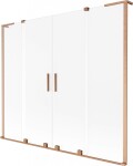 MEXEN/S - Velar L Duo dvojkrídlová posuvná vaňová zástena 180 x 150, dekor, meď kartáčovaná 896-180-003-32-65