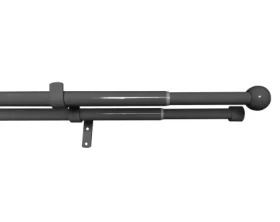 Garniža dvojradová Lory 200-350 cm, čierny nikel%
