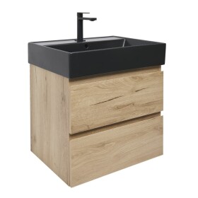 Kúpeľňová skrinka 2 zásuvková s umývadlom SAT B-Way 59x50x45 cm dub mat BWAY260OAKU2B2B BWAY260OAKU2B2B