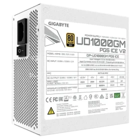 GIGABYTE UD1000GM PG5 V2 ICE biela / Zdroj / ATX 3.1 / 1000W / 80PLUS Gold / modulárne / PCIe 5.1 (GP-UD1000GM PG5 ICE)