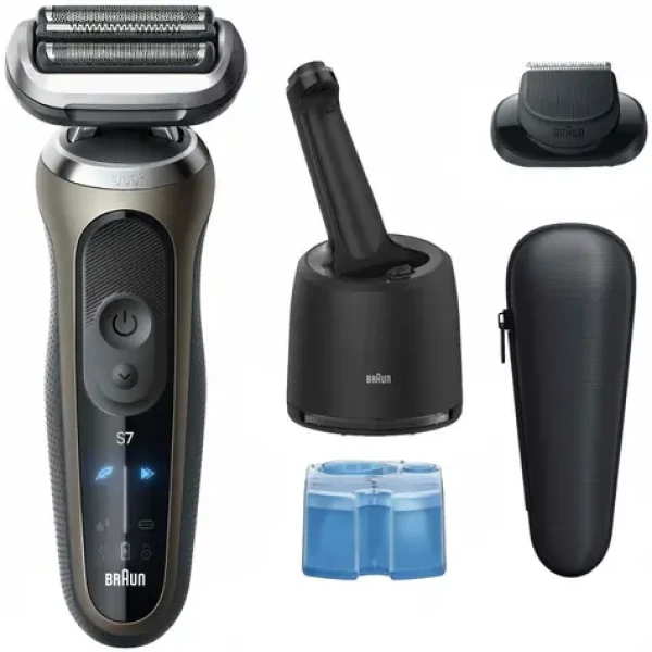 Braun Series 7 72-C7200CC zlatá / Holiaci strojček / Planžetový / WetDry / 60 min prevádzka / čistiaca stanica (8700216644396)