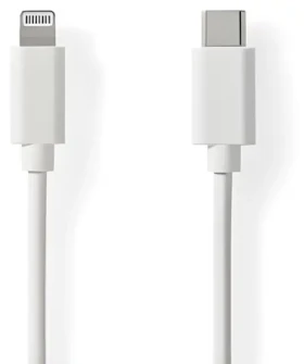 Nedis Lightning kábel 1 m biela / Dátový kábel / USB-C (M) - Lightning 8-pin (M) / USB 2.0 / 480 Mbps (CCGL39650WT10)