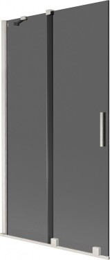 MEXEN/S - Velár dvojkrídlová posuvná vaňová zástena 100 x 150, grafit, nikel kartáčovaný 896-100-000-41-97