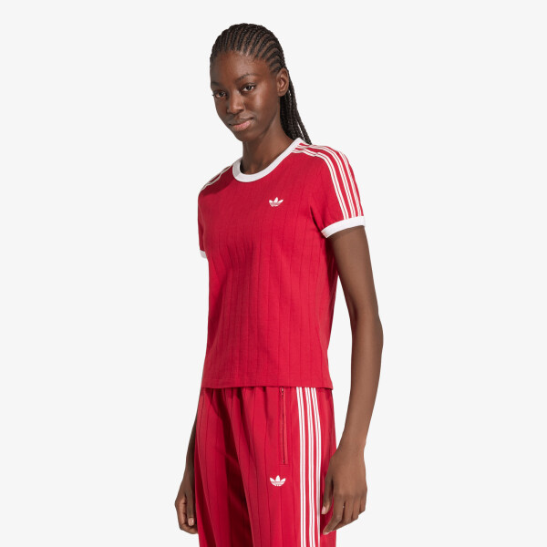 Tričko adidas Pinstripe Short Sleeve Slim Tee Team Victory Red/ White/ Team Victory Red XS