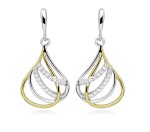 Silver Cat Elegantné visiace náušnice zo striebra Bicolor SC610