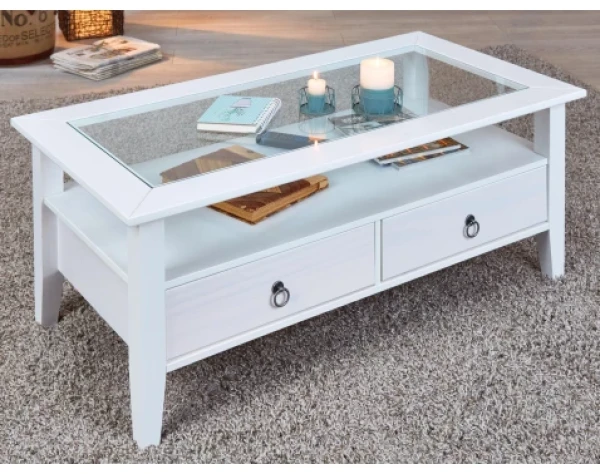 Obdĺžnikový konferenčný stolík Provence, bielená borovica%