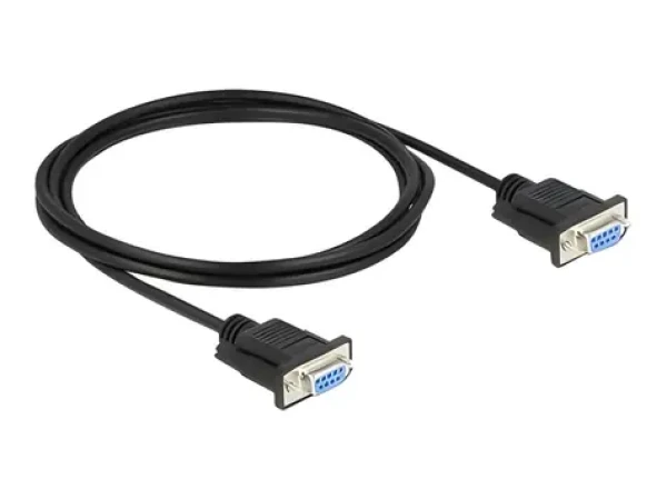 DeLock RS-232 Nullmodem / Sériový kábel / Sub-D9 samica - samica / Full Handshaking / 2 m (87472)