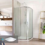 Mereo Sprchovací set: LIMA, štvrťkruh, 100 cm, chróm ALU, sklo Point, vanička z liatého mramoru CK608B62KM