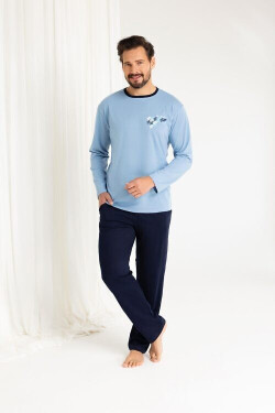 Regina 484 long/r M-XL Z25/26 pánske pyžamo lehká melanž L
