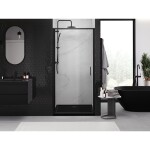 MEXEN - Exo sprchové dvere krídlové 60, transparent, čierna 817-060-000-70-00