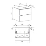 Mereo Aira, kúpeľňová skrinka 60 cm, biela CN710SN
