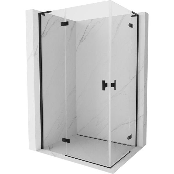 MEXEN/S - Mist-H L Duo sprchovací kút dvere krídlové 120 x 115, transparent, čierna 8A5L-120L-115P-70-00