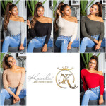 Sexy One-Shoulder Ribbed Sweater Einheitsgroesse