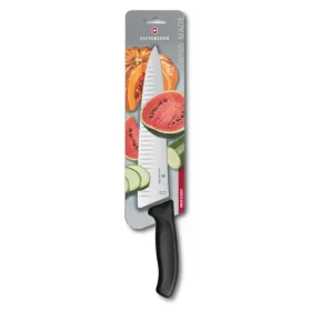 VICTORINOX Kuchársky nôž Swiss Classic čierna / Čepeľ 25 cm / Hladká / S výbrusom / Blister (6.8023.25B)