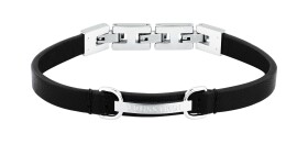 Trussardi Pánsky náramok z čiernej kože T-Leather TJAXZ08