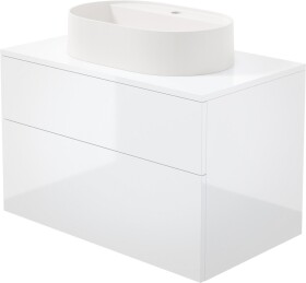 DEANTE - Prizma biela kúpeľňová skrinka, s granitovým umývadlom - 55x35 cm; SD6B8SAU6B
